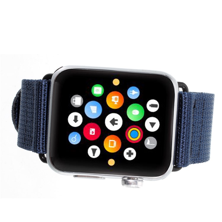 Buckle Closure Nylon Watch Bracelet Replacement for Apple Watch Series 3/2/1 38mm - Blue-4