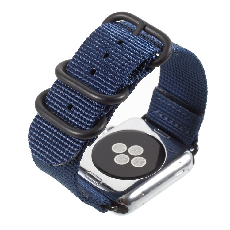 Buckle Closure Nylon Watch Bracelet Replacement for Apple Watch Series 3/2/1 38mm - Blue-6