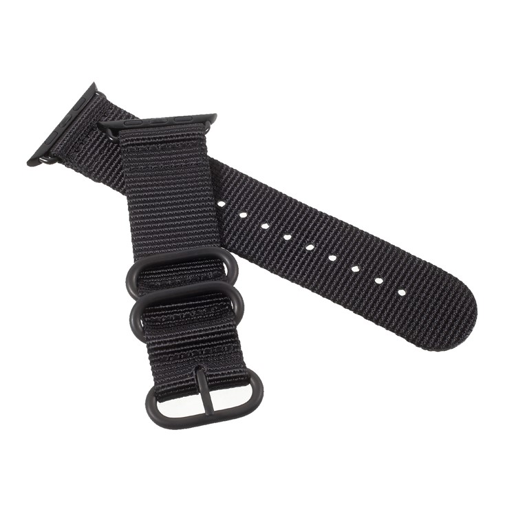 Buckle Closure Nylon Watchband for Apple Watch Series 3/2/1 42mm - Black-7