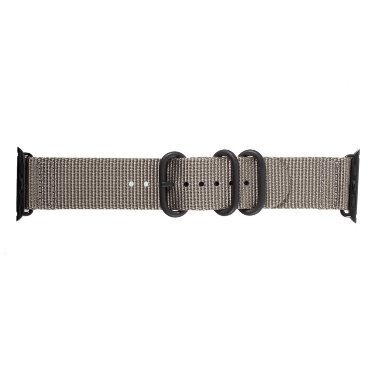 Buckle Closure Nylon Watch Strap Replacement for Apple Watch Series 5 4 44mm / Series 3 2 1 42mm - Grey-2