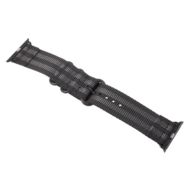 Schnallenverschluss Nylon Uhr Armband Für Apple Watch Serie 3/2/1 42mm - Schwarz / Grau-3
