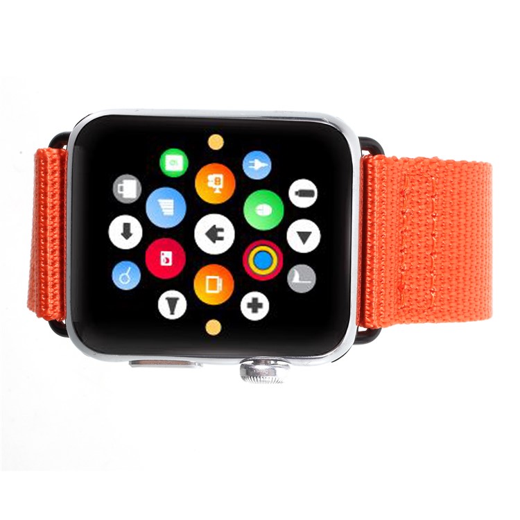 Buckle Closure Nylon Watch Bracelet for Apple Watch Series 5 4 44mm / Series 3 2 1 42mm - Orange-2