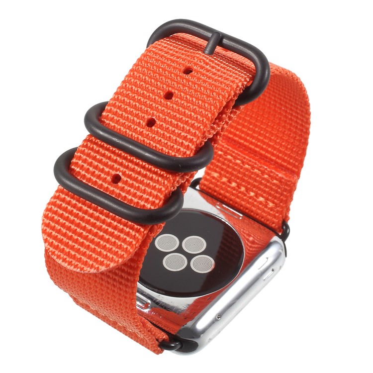 Buckle Closure Nylon Watch Bracelet for Apple Watch Series 5 4 44mm / Series 3 2 1 42mm - Orange-4