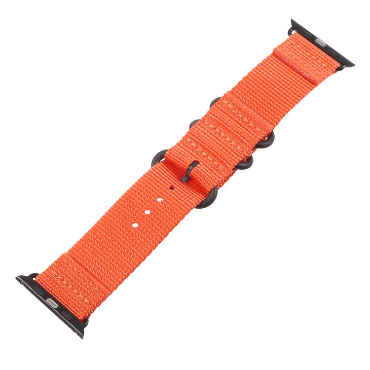 Buckle Closure Nylon Watch Bracelet for Apple Watch Series 5 4 44mm / Series 3 2 1 42mm - Orange-6
