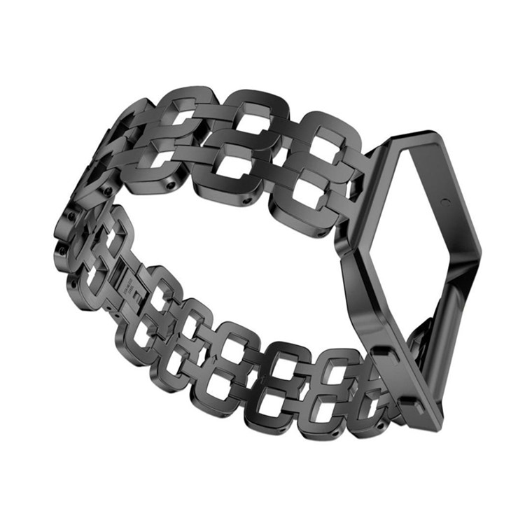 Stylish 8-Shape Stainless Steel Watch Band + Watch Frame for Fitbit Blaze - Black-2