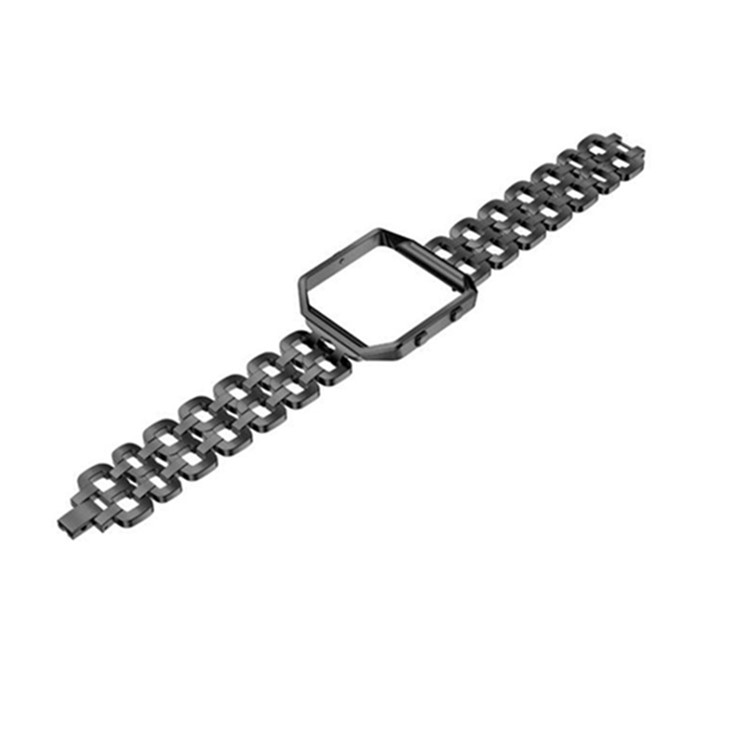 Stylish 8-Shape Stainless Steel Watch Band + Watch Frame for Fitbit Blaze - Black-4