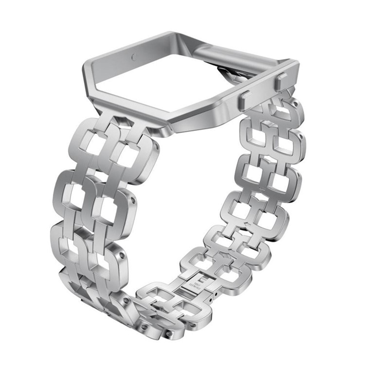 Stylish 8-Shape Stainless Steel Watch Strap + Watch Frame for Fitbit Blaze - Silver-2