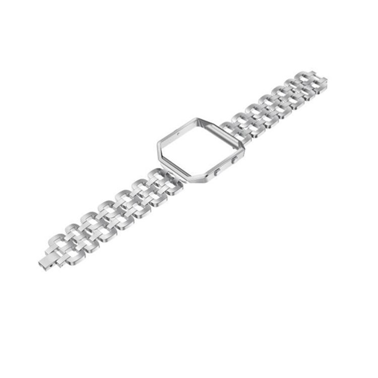 Stylish 8-Shape Stainless Steel Watch Strap + Watch Frame for Fitbit Blaze - Silver-4