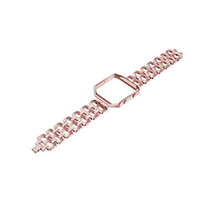Stylish 8-Shape Stainless Steel Watch Bracelet + Watch Frame for Fitbit Blaze - Pink-3