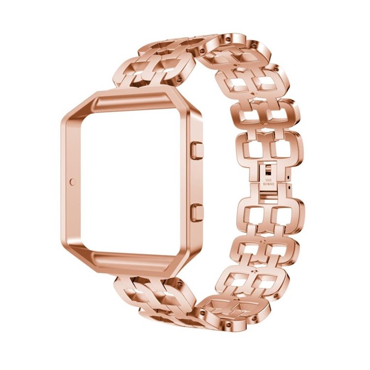 Stylish 8-Shape Stainless Steel Watch Bracelet + Watch Frame for Fitbit Blaze - Rose Gold-1