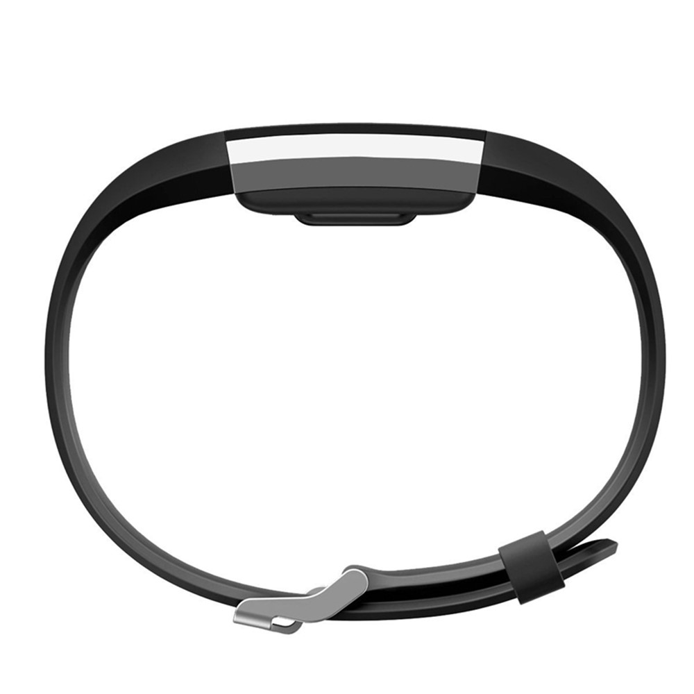 Texturiertes Sport Silikonarmband Für Fitbit Charge 2 - Schwarz-3