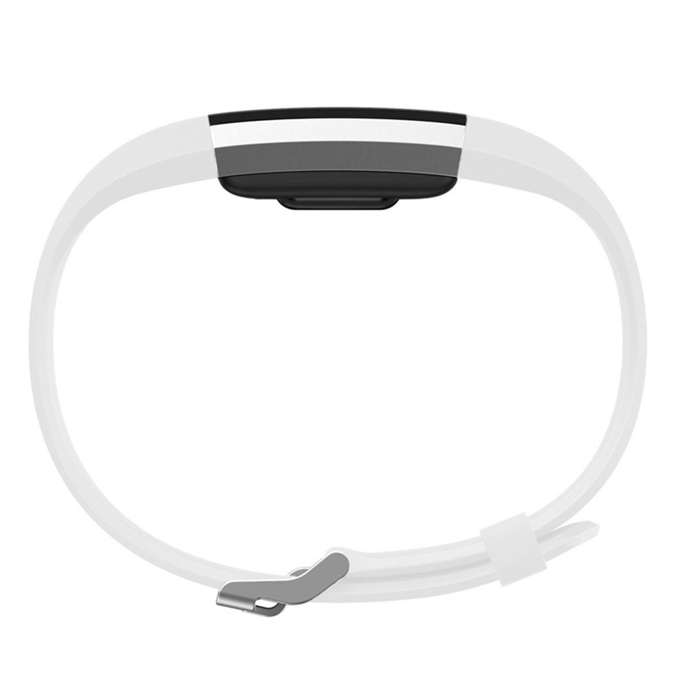 Textured Sports Silicone Watch Band for Fitbit Charge 2 - White-2