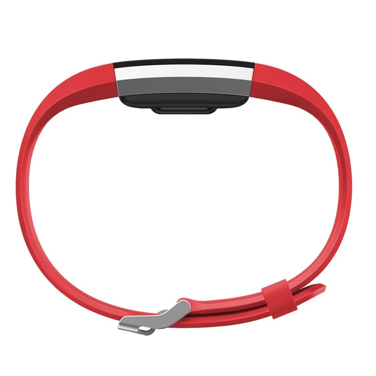 Textured Sports Silicone Watch Band Strap for Fitbit Charge 2 - Red-6