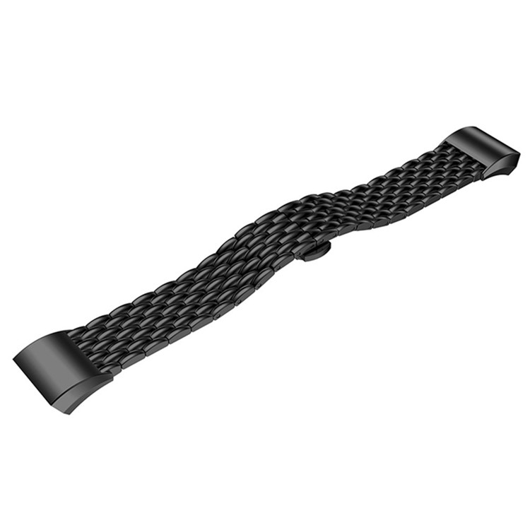 Di Lusso In Acciaio Inox Drago Texture Band Cinturino Di Orologio Per Fitbit Charge 2 - Nero-3
