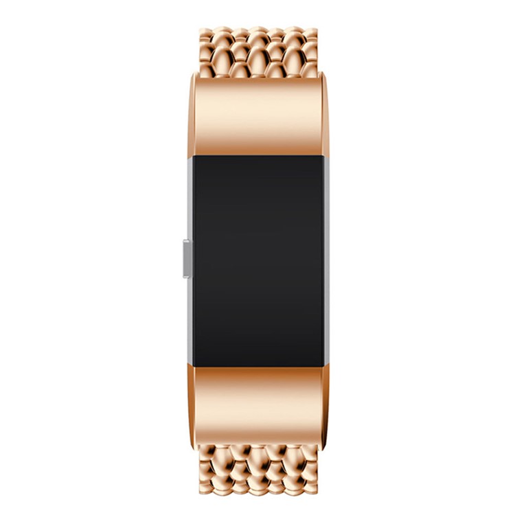 Luxury Stainless Steel Dragon Texture Band Wrist Strap for Fitbit Charge 2 - Rose Gold-3