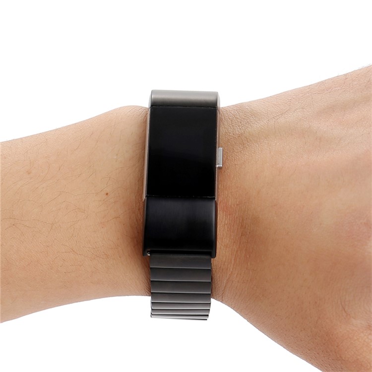 Classic Metal Watch Band with Butterfly Buckle for Fitbit Charge 2 - Black-9