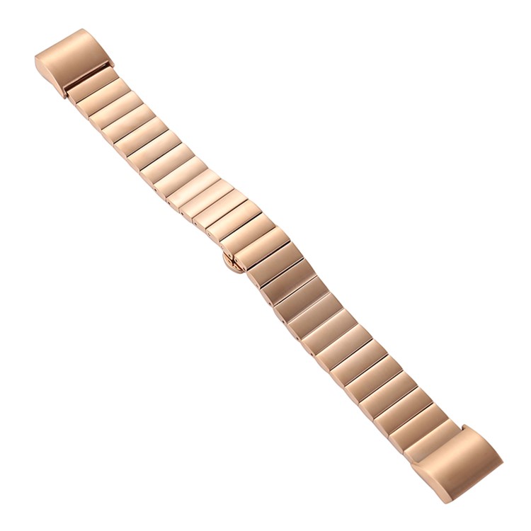 Classic Metal Watch Band Replacement with Butterfly Buckle for Fitbit Charge 2 - Rose Gold-7
