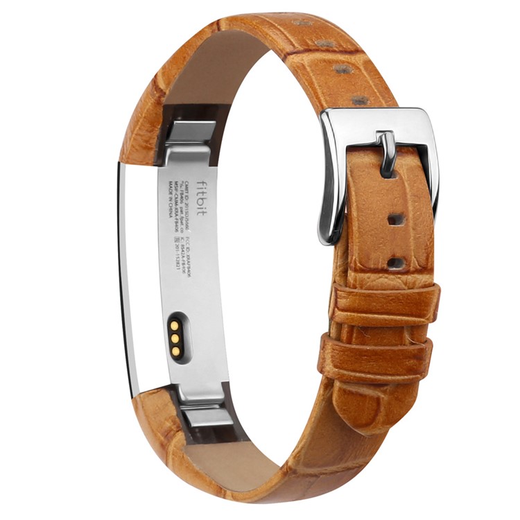 Genuine Leather Watch Strap Replacement for Fitbit Alta - Brown-3