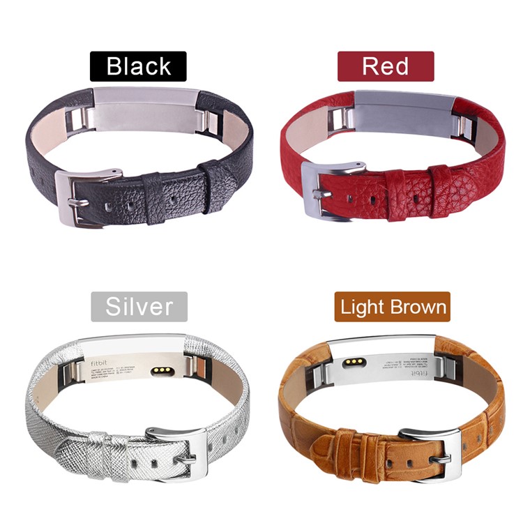 Genuine Leather Watch Strap Replacement for Fitbit Alta - Brown-11