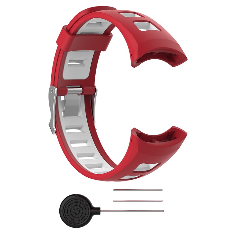 Two-color Soft Silicone Watch Strap for SUUNTO Quest M1 M2 M4 M5 SmartWatch - Red-7
