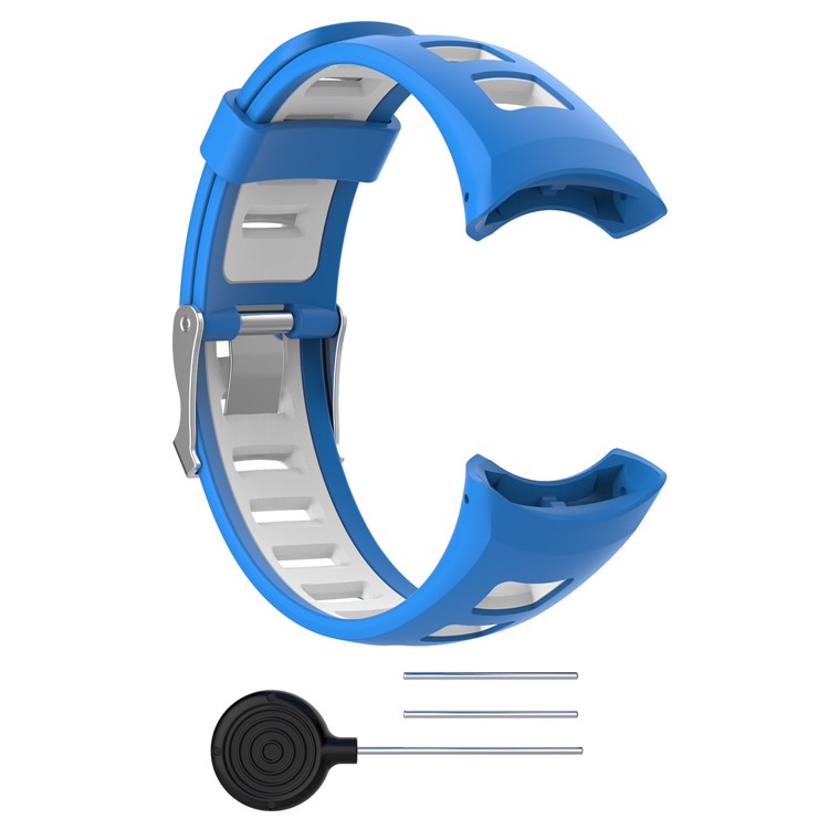 Two-color Soft Silicone WatchBand Strap for SUUNTO Quest M1 M2 M4 M5 SmartWatch - Blue-7