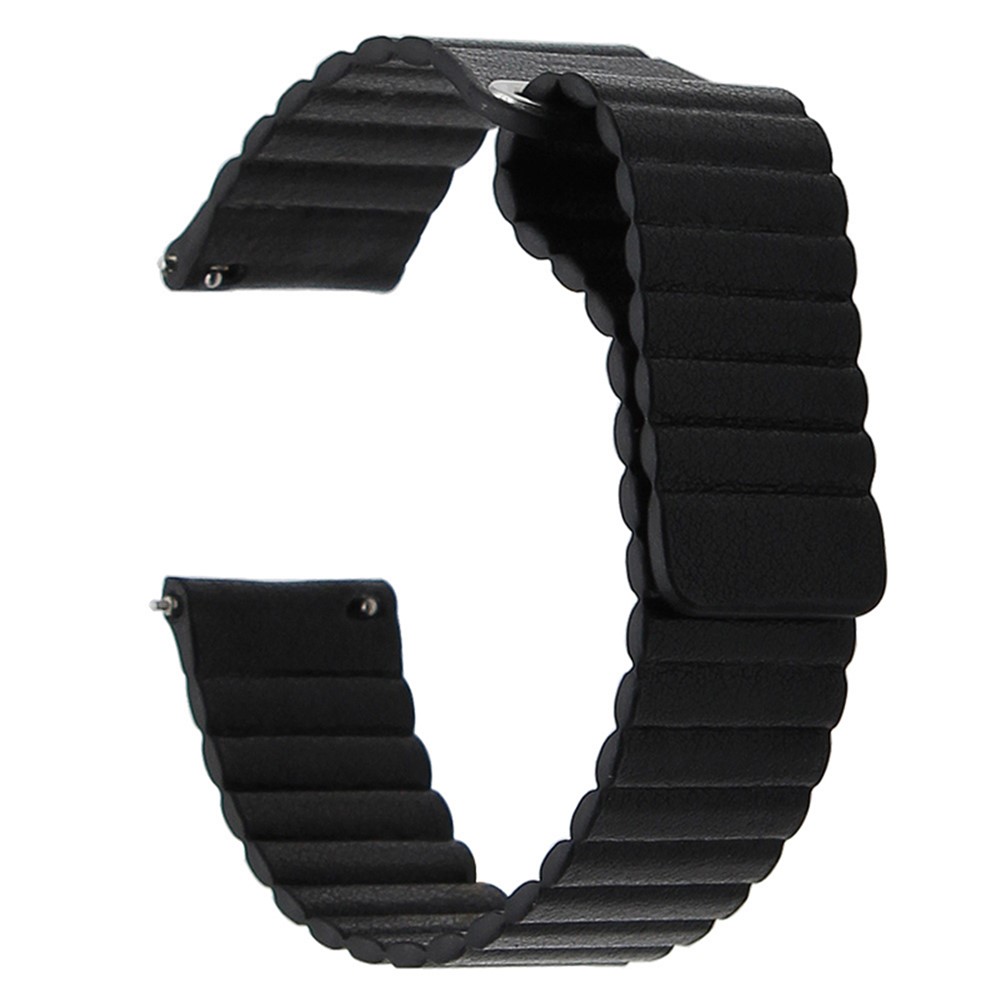 Magnetic Loop Genuine Leather Watch Strap for Samsung Gear Sport SM-600 - Black-2