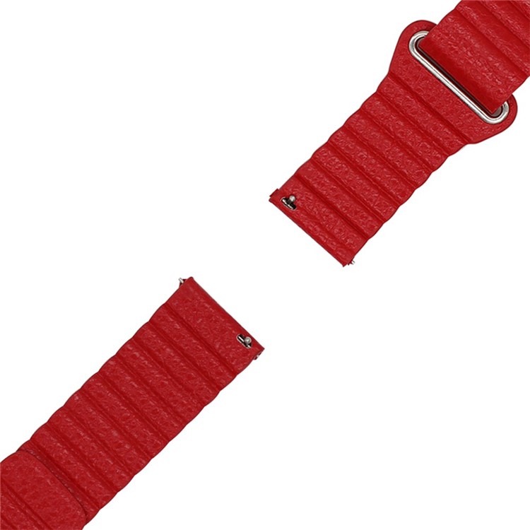 Magnetic Loop Genuine Leather Watch Band for Samsung Gear Sport SM-600 - Red-3