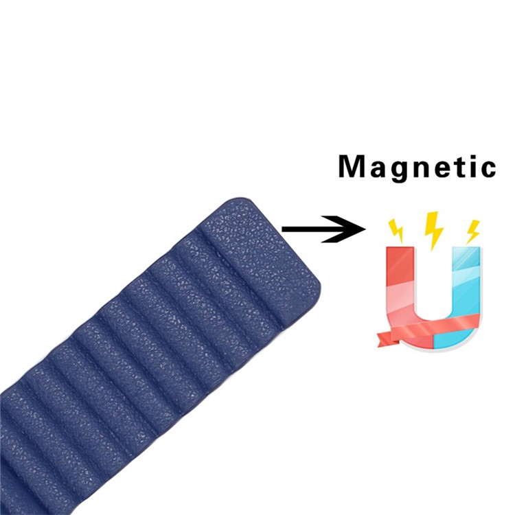 Magnetic Loop Genuine Leather Watchband Strap for Samsung Gear Sport SM-600 - Blue-7