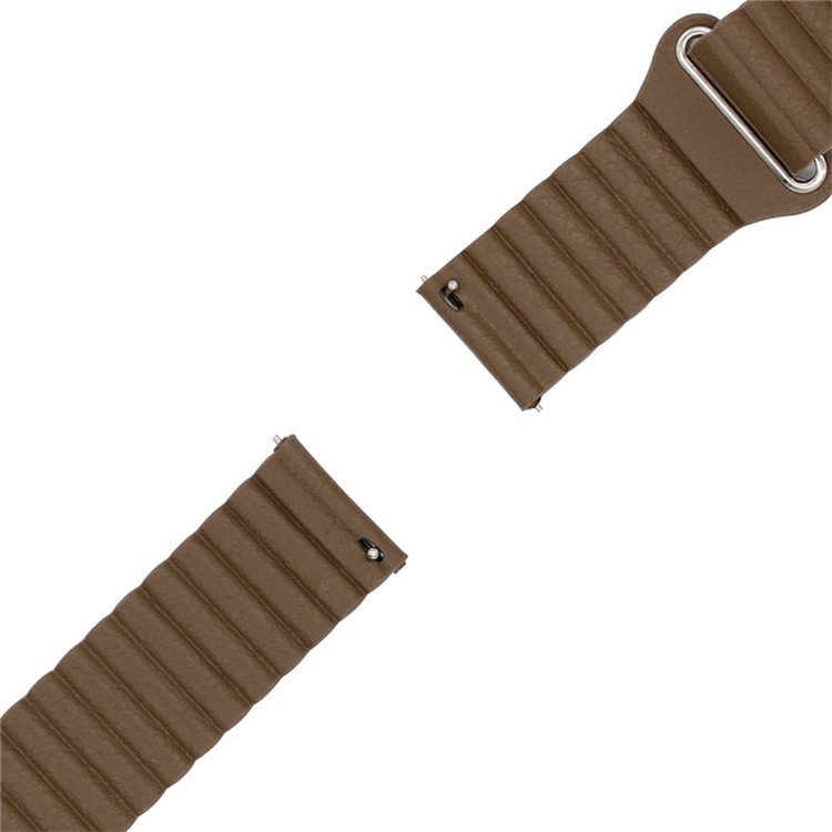 Magnetic Loop Genuine Leather Watch Strap Replacement for Samsung Gear Sport SM-600 - Brown-5