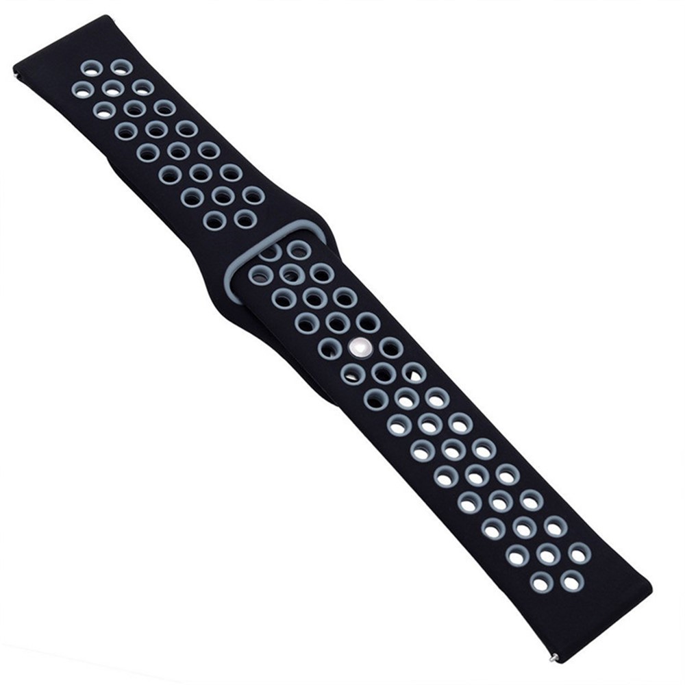 Hollow Two-tone Soft Silicone Watch Band for Samsung Gear S3 Frontier / S3 Classic - Dark Grey / Black-5