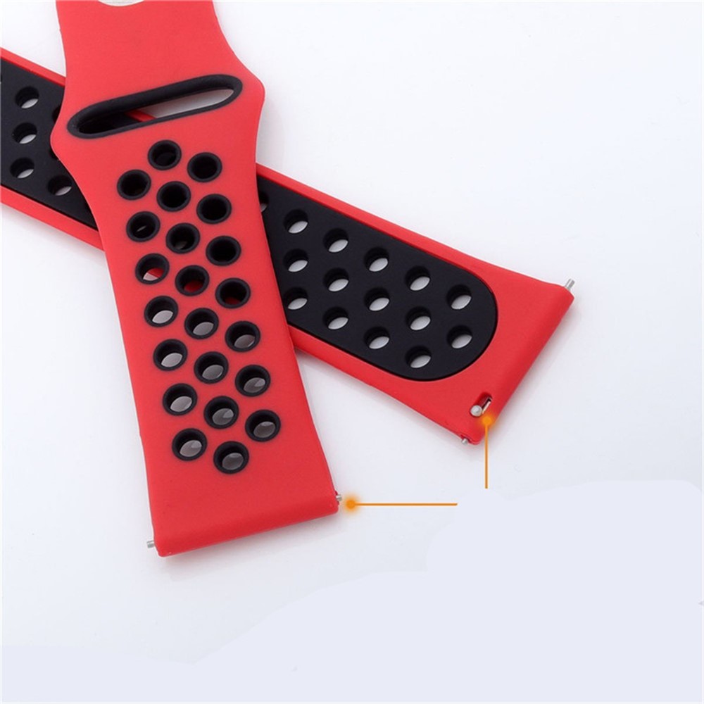 Hollow Two-tone Soft Silicone Watch Strap for Samsung Gear S3 Frontier / S3 Classic - Black / Red-5