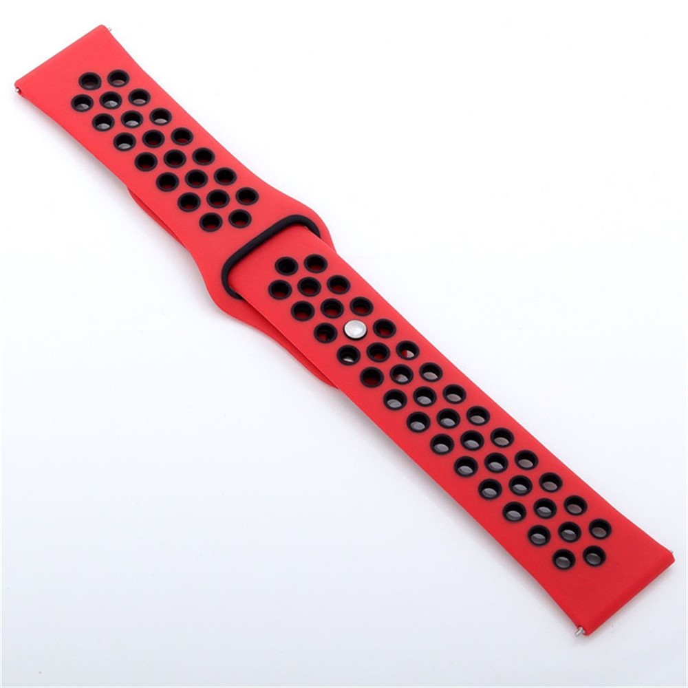 Hollow Two-tone Soft Silicone Watch Strap for Samsung Gear S3 Frontier / S3 Classic - Black / Red-7