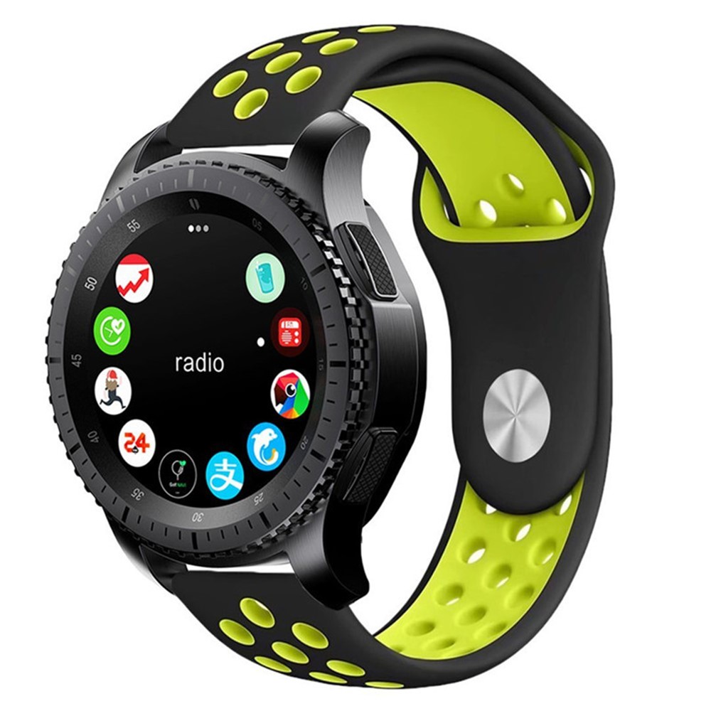 Hollow Two-tone Soft Silicone Watch Bracelet for Samsung Gear S3 Frontier / S3 Classic - Green / Black-3