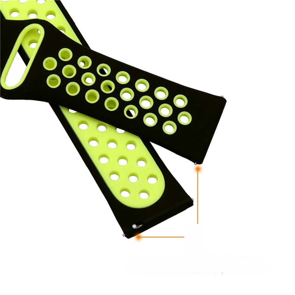 Hollow Two-tone Soft Silicone Watch Bracelet for Samsung Gear S3 Frontier / S3 Classic - Green / Black-5