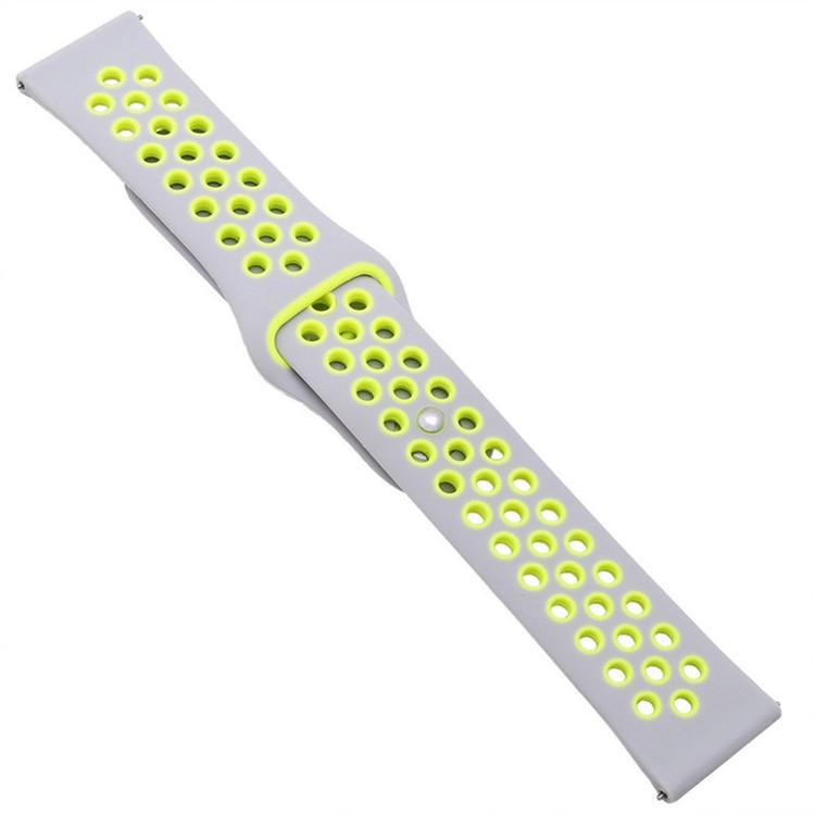 Hollow Two-tone Soft Silicone Watch Sport Band for Samsung Gear S3 Frontier / S3 Classic - Green / Light Grey-7