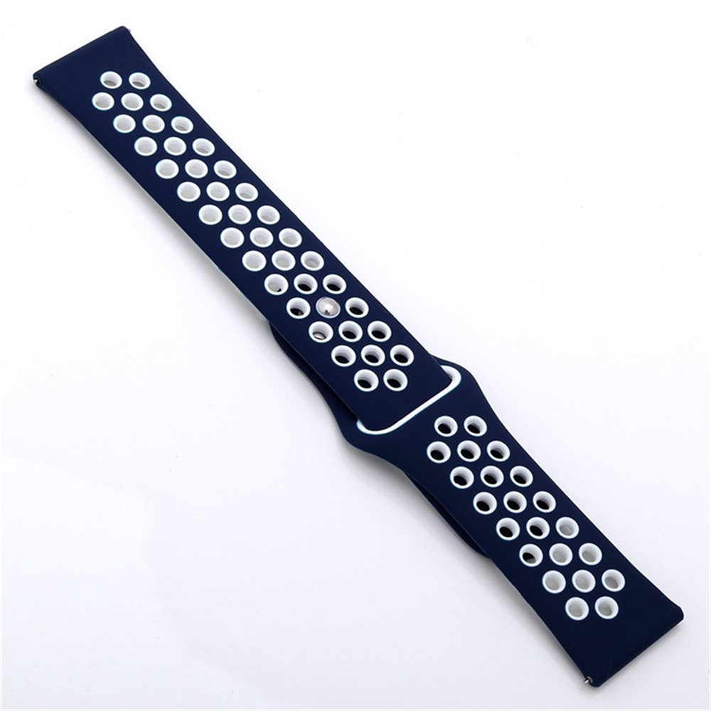 Hollow Two-tone Silicone Watch Sport Bracelet for Samsung Gear S3 Frontier / S3 Classic - White / Blue-5