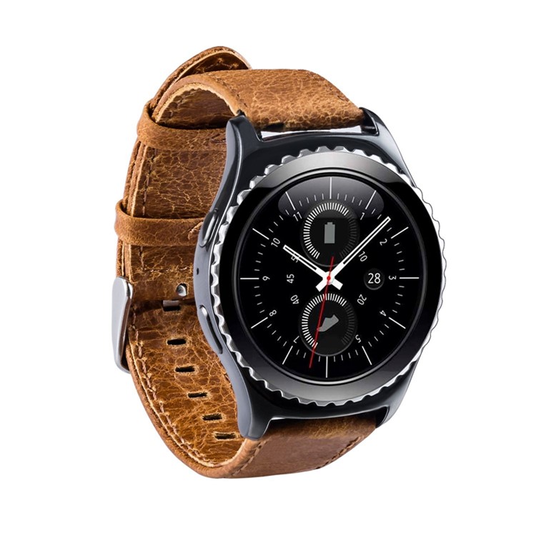 Crazy Horse Genuine Leather Watch Band for Samsung Gear S2 Classic (SM-R732) - Brown-3