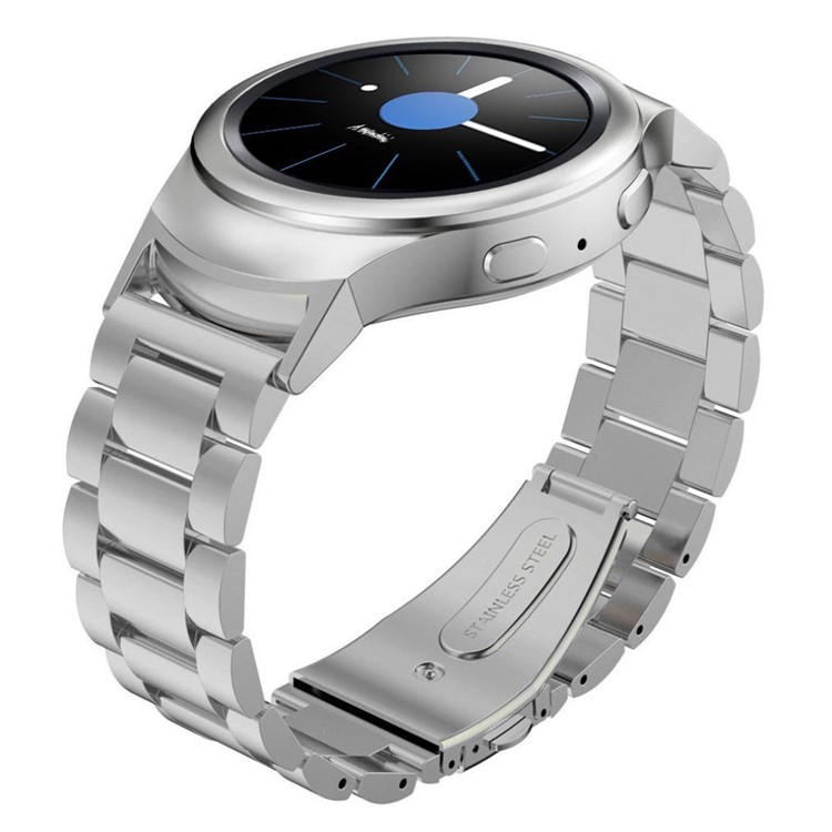 For Samsung Gear S2 R720 / Gear S2 R730 Stainless Steel Watch Band with Connector - Silver-3