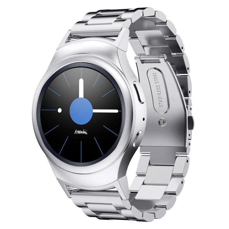 For Samsung Gear S2 R720 / Gear S2 R730 Stainless Steel Watch Band with Connector - Silver-4