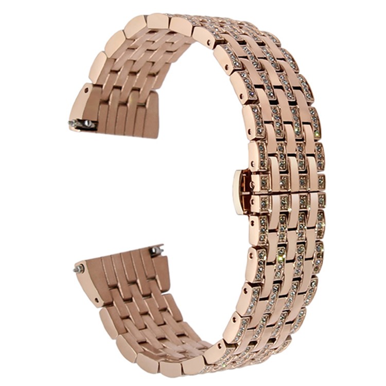 

Rhinestone Decor Stainless Steel Watch Strap for Huawei Watch 2 - Rose Gold