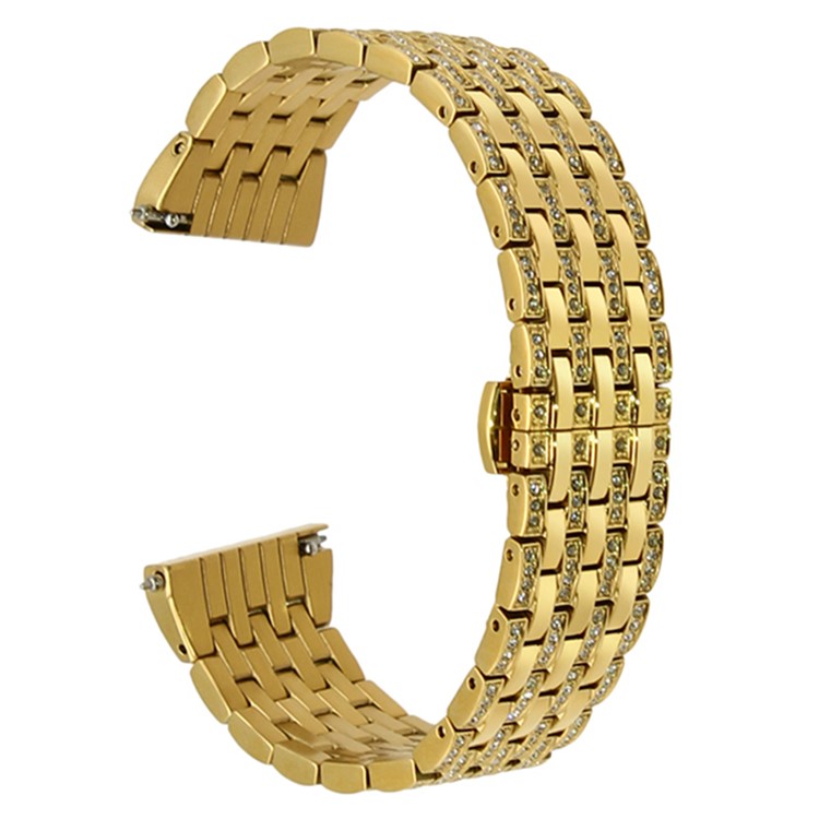 Rhinestone Decor Stainless Steel Watch Wrist Band for Huawei Watch 2 - Gold-1