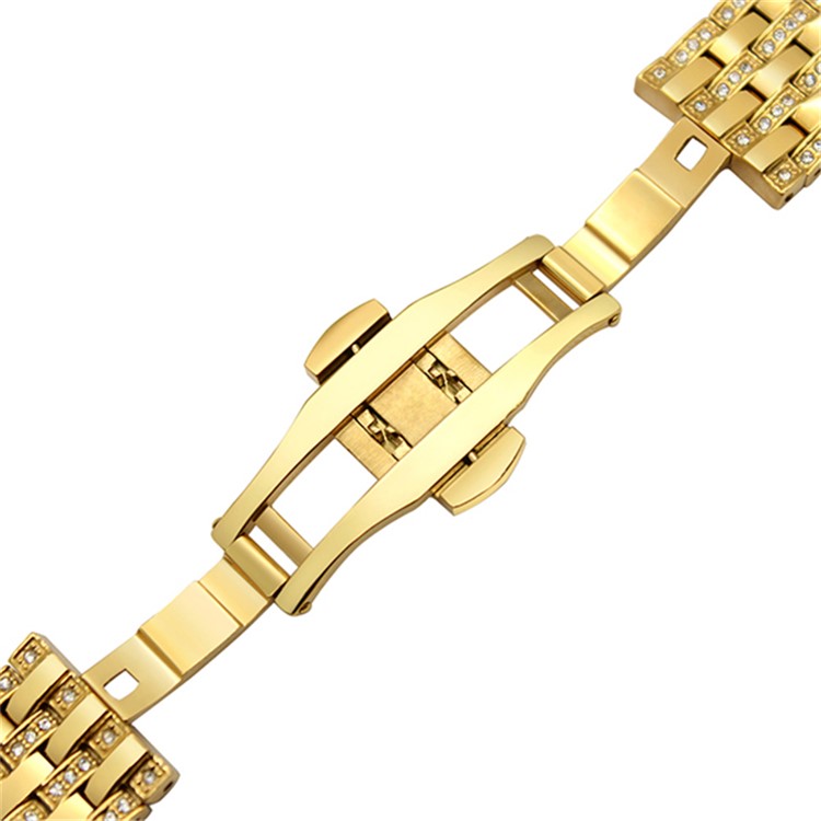 Rhinestone Decor Stainless Steel Watch Wrist Band for Huawei Watch 2 - Gold-3