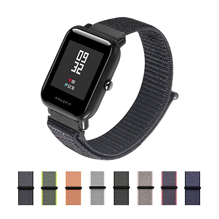 Nylon Velcro Closure Watch Strap for Huawei Watch 2 - Black-1