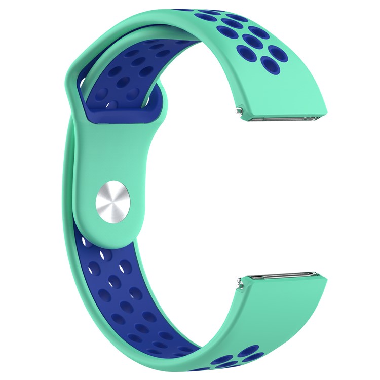For Fitbit Versa Two-color Breathable Sports Silicone Strap Band Accessory - Cyan/Blue-3