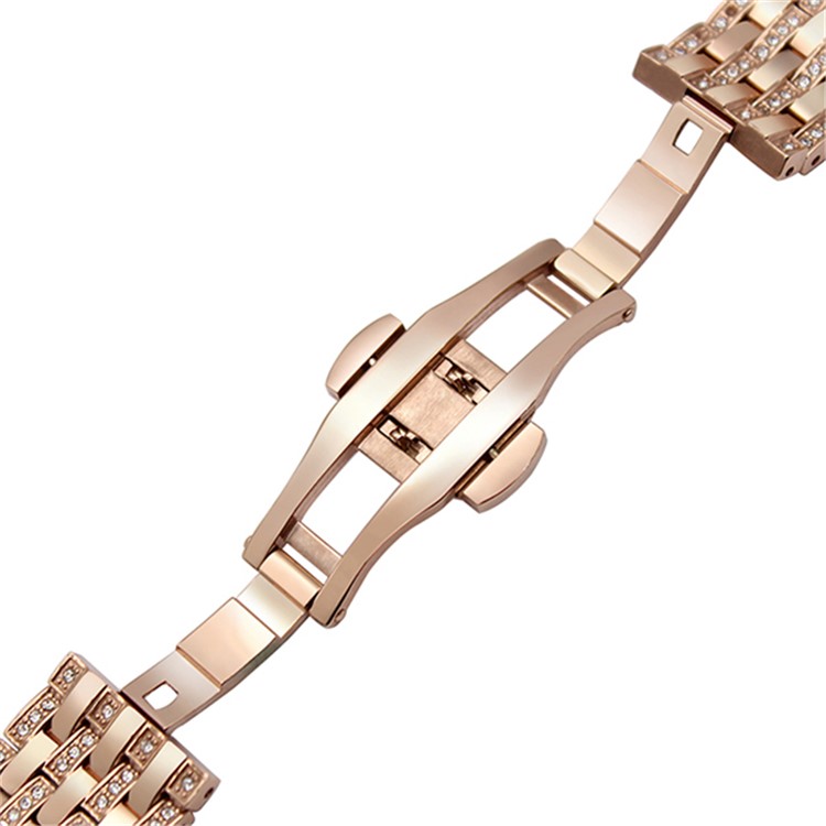 Shiny Rhinestone Decor Stainless Steel Watch Strap with Butterfly Buckle for Samsung Gear S2 Classic - Rose Gold-3