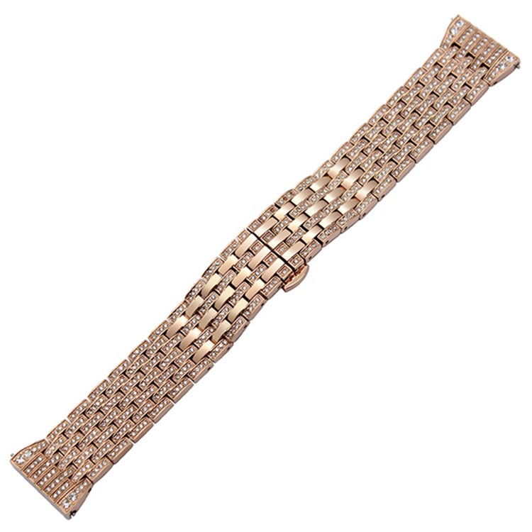 Shiny Rhinestone Decor Stainless Steel Watch Strap with Butterfly Buckle for Samsung Gear S2 Classic - Rose Gold-7