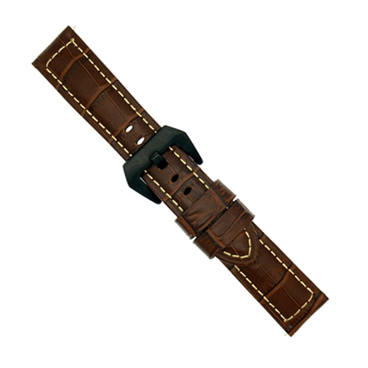 Vintage Genuine Leather Wristwatch Band Replacement for Apple Watch Series 4 44mm, Series 3 / 2 / 1 42mm - Crocodile Texture/Brown-2