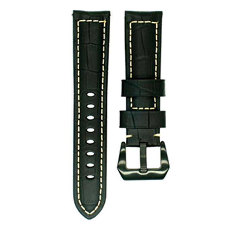 

Vintage Genuine Leather Watch Strap for Apple Watch Series 4 40mm, Series 3 / 2 / 1 38mm - Crocodile Texture/Black