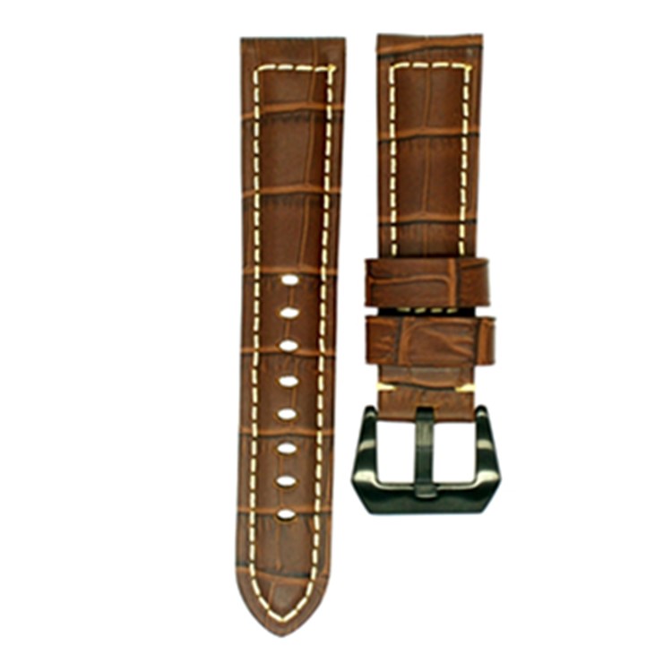 

For Apple Watch Series 4 40mm, Series 3 / 2 / 1 38mm Retro Genuine Leather Watchband Strap - Crocodile Texture/Brown