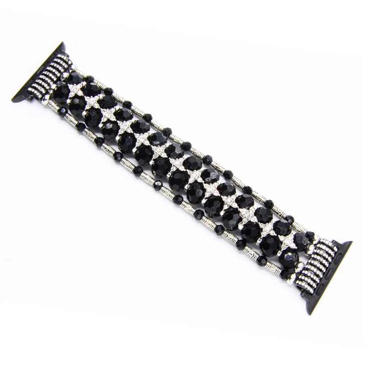 

Imitation Pearl Decor Smart Watch Band for Apple Watch Series 4 40mm, Series 3 / 2 / 1 38mm - Black
